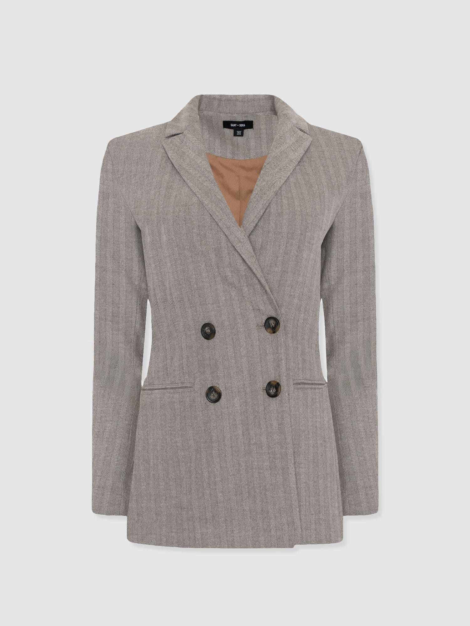 Cambridge Blazer - Brown Herringbone - Women's Jackets | Saint + Sofia® EU